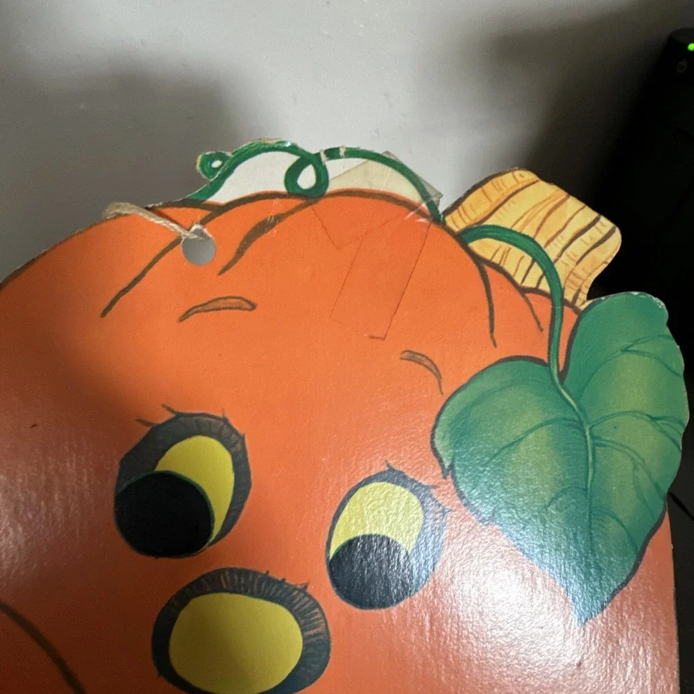 LOT 4 Vintage die cut pumpkin jack o lantern Halloween decoration paper ephemera